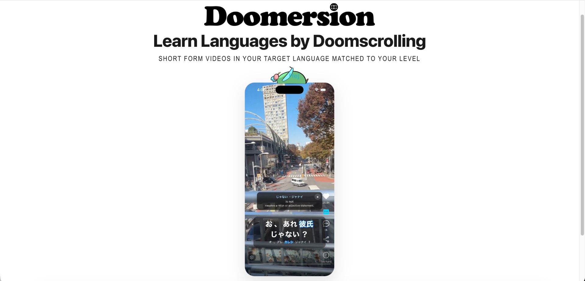 Doomersion: Learn a Language by Doomscrolling 